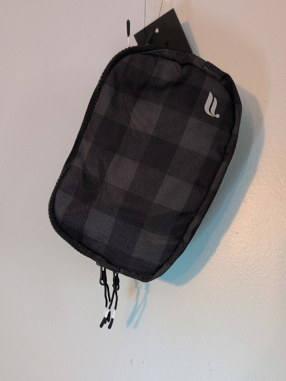 Fabletics Black Checkered Toiletry Pouch